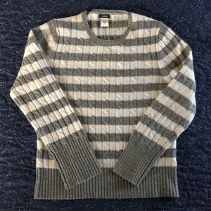 J. Crew striped cable knit sweater, size L